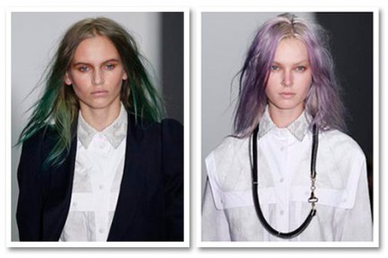 Pastellfärgat hår hos Proenza Schouler, S/S 2010. Pastellfärgat hår hos Proenza Schouler, S/S 2010.