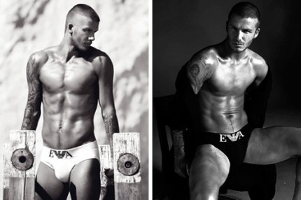 David Beckham i annons för Emporio Armani Underwear 2008.
