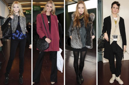 Streetstyle utanför Blumarine, A/W 2010.