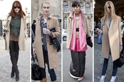 Kamelfärgade kappor under Paris Fashion Week, A/W 2010.
