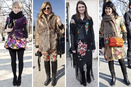 Blommiga plagg under Paris Fashion Week, A/W 2010.