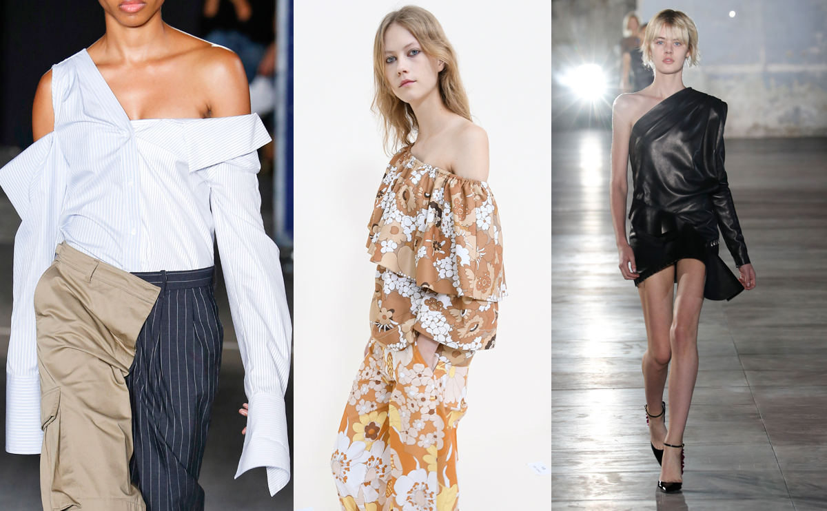 one shoulder vårens trender 2017
