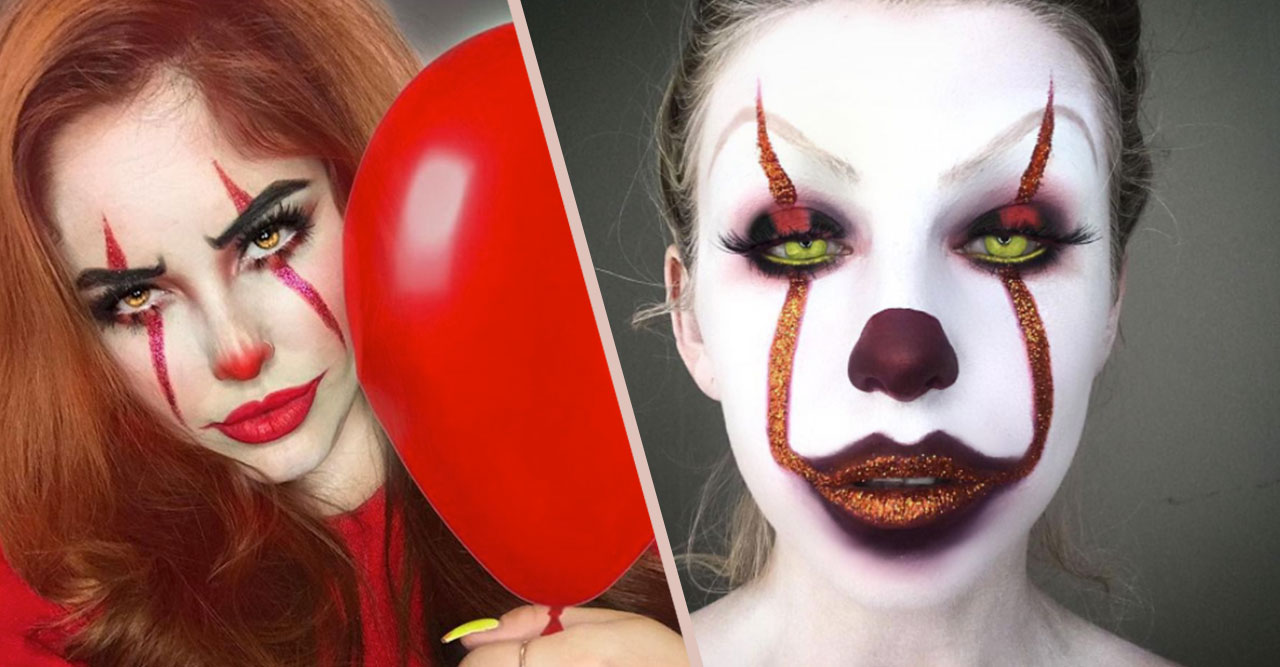Clownsminkningar till Halloween Baaam